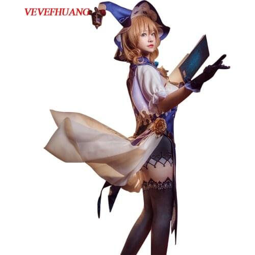 VEVEFHUANG Kосплей Game Genshin Impact Lisa Witch of Purple Rose Cosplay Costume The Librarian Sexy Xmas Carnival Lolita Uniform