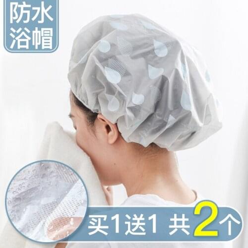 Waterproof shower cap female bathing cute adult shower bathing hood bathing hair hood kitchen cooking anti-smoke cap