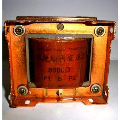 8K push-pull output transformer, suitable for 6V6.6P14.6P1, 4PIS, 5686,..., etc. tubes, secondary impedance: 0-4Ω-8Ω