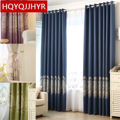 European-style high-grade embroidered mirror flowers in the blackout curtains for living room window curtains Bedroom /kitchen