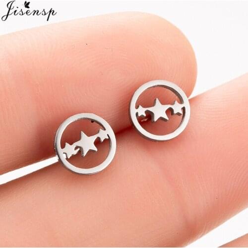 Jisensp 2019 Simple Fashion Little Stars Earrings for Women Lovely Stars Stainless Steel Earring Gift oorbellen voor vrouwen