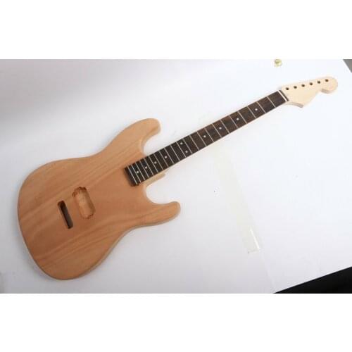 DIY 1 Set Unfinished maple Guitar Neck And one piece of mahogany Body Electric Guitar Kit