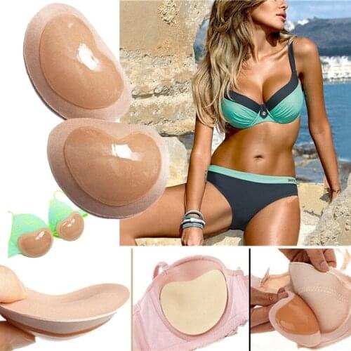 1Pair Sticky Bra Thicker Sponge Bra Pads Breast Push Up Enhancer Removeable Adding Inserts Cups Invisible Lift Up Bra for Women