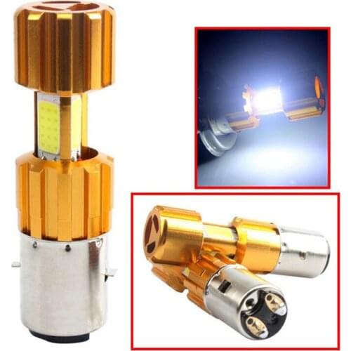 1pcs H6 Ba20d Led Motorcycle Head Lamp 2000lm 3cob Motorcycle Bulb Motorcycle Scooter Atv Scooter Led Headlamp White Dc 10-80v