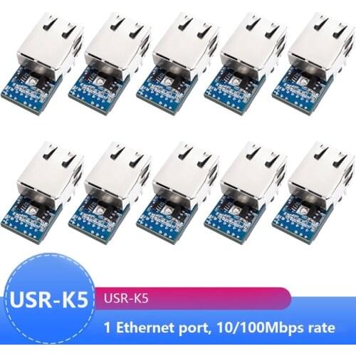 10pcs USR-K5 UART to Ethernet Modules With tiny size Serial to Ethernet Converter Modules integrated with TCP/IP protocol