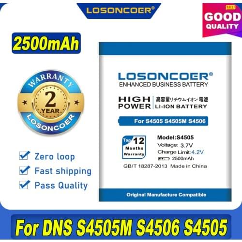 100% Original LOSONCOER 2500mAh For DNS S4505 S4505M S4506 Battery
