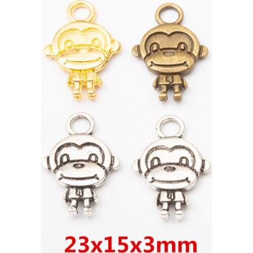 20pcs zinc alloy Animal monkey Charms for Jewelry Making 5789