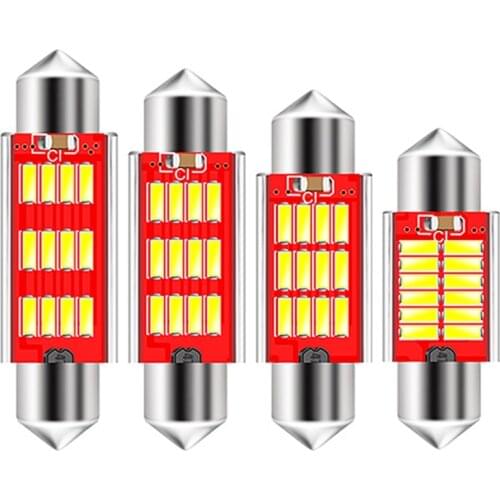 31mm 36mm 39mm 41mm C5W C10W CANBUS NO Error Auto Festoon Light 12 SMD 4014 LED Car Interior Dome Lamp Reading Bulb White DC 12V