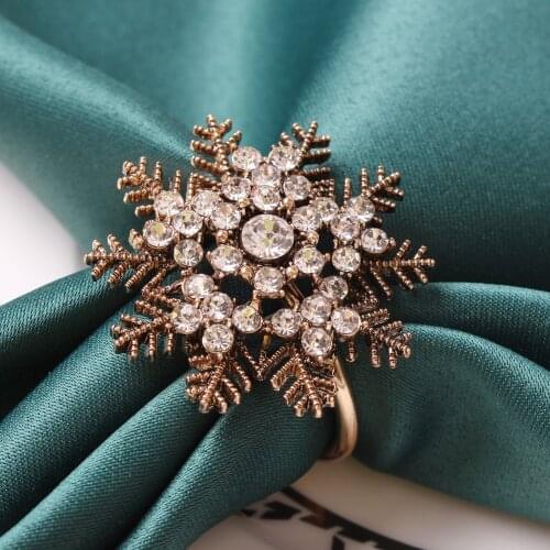 6pcs/lot Christmas snowflake napkin ring metal napkin ring hotel holiday napkin buckle tableware decorations