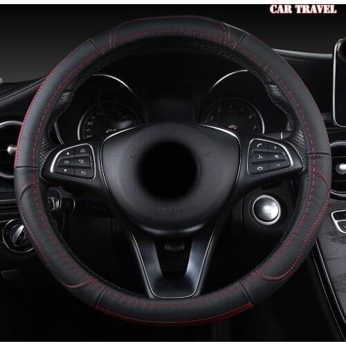 CAR TRAVEL Leather Car Steering Wheel Cover For Mercedes Benz W204 W205 W210 W211 W212 W203 W176 CLA GLA SLC