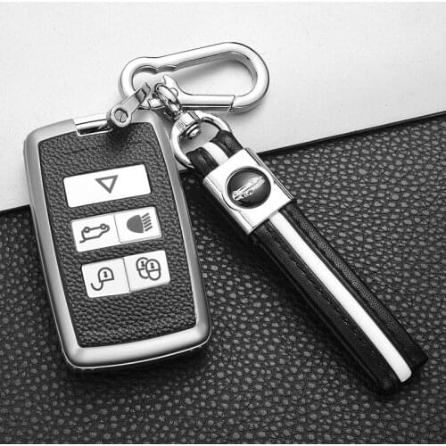 Car key case for Land Rover Range Rover Sport Evoque Freelander2 Velar protection cover auto holder shell carbon fiber