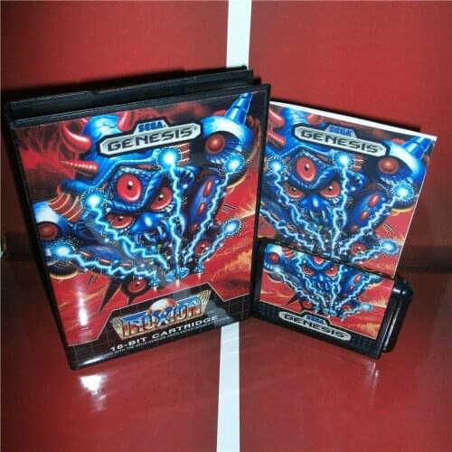 Truxton US Cover with box and manual For Sega Megadrive Genesis Video Game Console 16 bit MD card