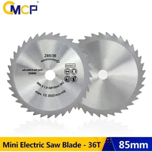 CMCP 85mm Mini Electric Saw Blade 36T HSS Circular Saw Blade 85x1.6x10mm Woodworking Cutting Disc