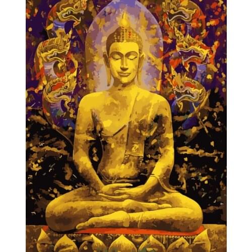 DIY 40X50 Oil Painting By Numbers Buddha Paint by numbers On Canvas Home Decor Digital Painting chrismas