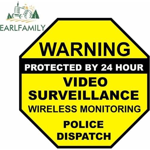 EARLFAMILY 13cm x 12.9cm For Warning Sign Windshield Car Stickers Comical Decal Sunscreen Vinyl Car Wrap Waterproof Decoration