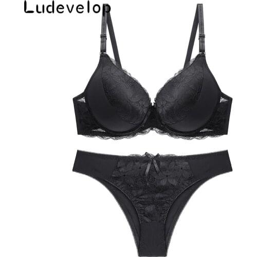 Women Lace Underwear Set Plus Size Bra Push up Underwear C Cup Bra Soft Plus Size Bras Sexy Lingerie Sets