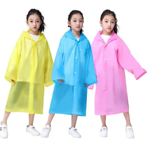 Children Rain Jacket Solid Colors Raincoats Waterproof Anti-Rain Coats for 120CM Up Child Boys Girls Rain Coat Kids Rain Poncho