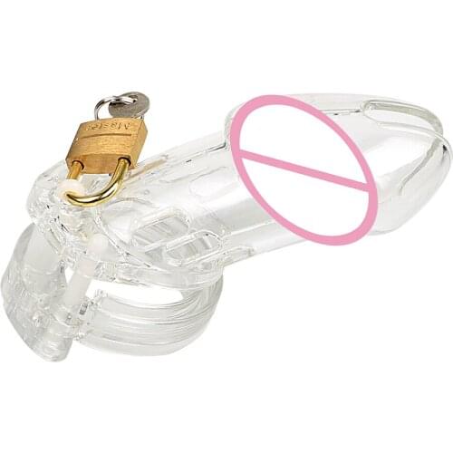 Male Chastity Device Penis Rings Chastity Lock Sex Toys for Men Male Cock Cage with 5 Rings CB6000 Adults Products