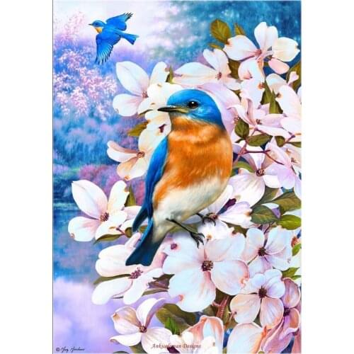 Happy Birds - Counted Cross Stitch Kits - Handmade Needlework for Embroidery 14 ct Cross Stitch Sets DMC Color