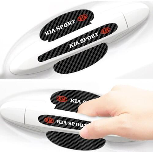 Car Door Sticker Carbon Fiber Scratches Resistant Cover Auto Handle Protection Film For KIA K2 RIO 2017 2018 2019 RIO X Line