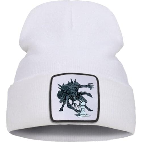Aliens Print Horror Movie Creative Hats Unisex Fashion Flexible Caps Outdoor Wool Ski Knitted Cap Breathable Fashion Beanie Hat