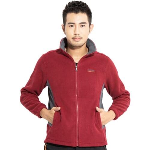 2019 New Men Outdoor Fleece Hiking Jacket Spring Autumn Windproof Thick Warm Jacket Mountaineering Camping Coat plus size 006