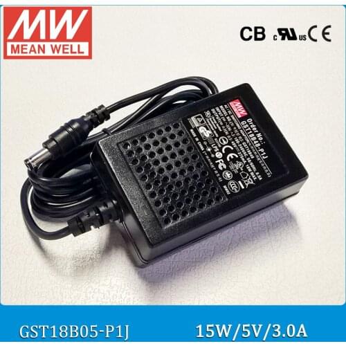 Original Meanwell GST18B05-P1J 15W 5V 3A Level VI MEAN WELL desktop Adaptor Output Interface 5.5mm*2.1mm Power Supply