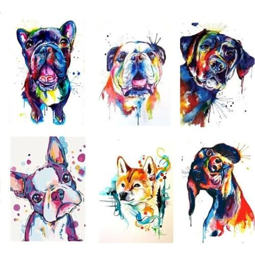 French Bulldog Full Square Round Rhinestone Colorful Dog Embroidery Cross Stitch Kits 5D Diy Diamond Painting Mosaic ArtZP-3905