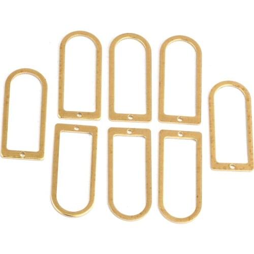 Simple 30 * 12.5mm geometric hollow copper jewelry accessories bracelet necklace pendant diy handmade materials