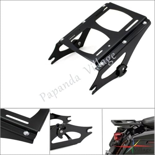 Papanda Black Motorcycle Detachable Two Up Tour Pack Mounting Luggage Rack for Harley FLHR FLHRC FLHT FLHX FLTR FLTRX 2009-2013