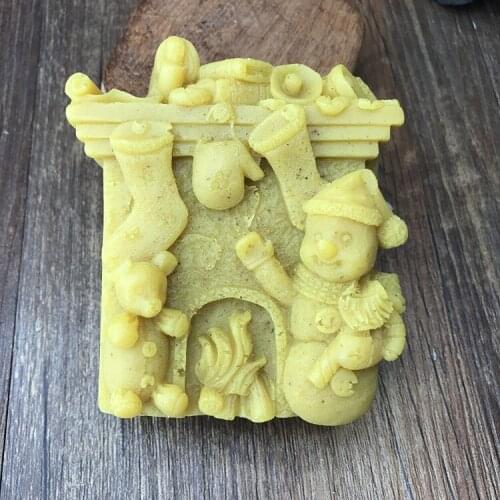 Christmas bear bell Silicone molds soap mold silicone soap molds Christmas bear silica gel die Aroma stone moulds candle mould