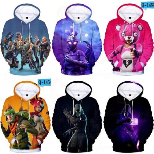 Fortnite Battle Men and Women Sweatshirt Victory Cartoon Tops Baby Clothes 8 To 19 Years Kids Game Hero 3D Boys Girls Hoodie
