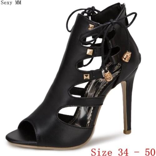 Women Gladiator Sandals High Heels Pumps Summer Shoes Woman High Heel Sandals Plus Size 34 - 40 41 42 43 44 45 46 47 48 49 50