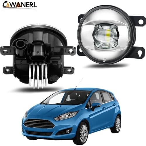 Fog Light Assembly For Ford Fiesta 2001-2015 Car Driver + Passenger LED Lens Fog Lamp Daytime Running Light DRL 30W 8000LM 12V