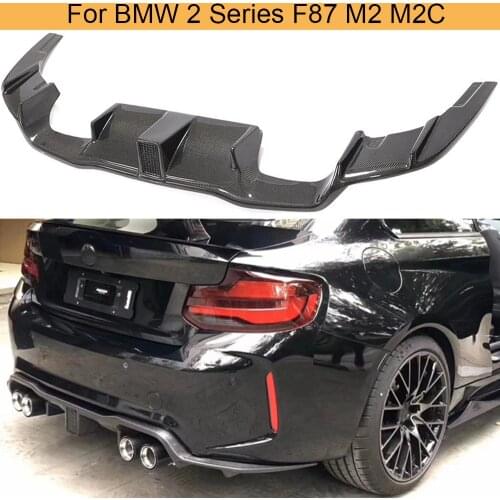 Carbon Fiber Rear Bumper Diffuser Lip For BMW 2 Series F87 M2 M2C 2015-2020 Car Rear Bumper Diffuser Lip Spoiler with LED Light