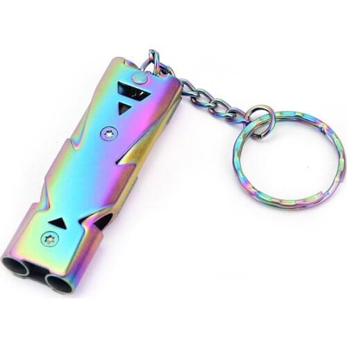 Outdoor Metal Multifunction With Keychain Keyring For Outdoor Survival Emergency Mini Size whistles Team Gift Whistle Pendant