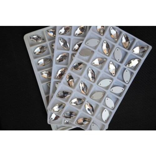 All Sizes Crystal Cler Color Navette Sew on stone 5*10mm,6*12mm,7*15mm,9*18mm,13*22mm,15*31mm horse eye Flatback Sewing Beads
