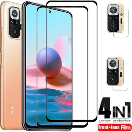 4 in 1 Tempered Glass For Xiaomi Redmi note 10 pro max 10s 10pro Screen Protector Camera Lens Film for Redmi note10 5G Glass