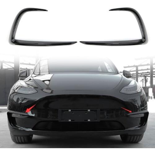 1 Pair of Front Fog Light Cover Eyebrow Cover Trim Frame Replacement for Tesla Model Y 2020 2021 Car Accessories