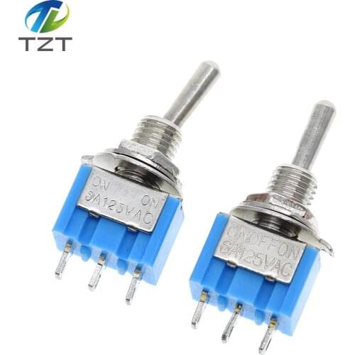 10Pcs DIY Toggle Switch ON-OFF-ON / ON-OFF 3Pin 3 Position Latching MTS-103 MTS-102 AC 125V/6A 250V/3A Power Button Switch Car