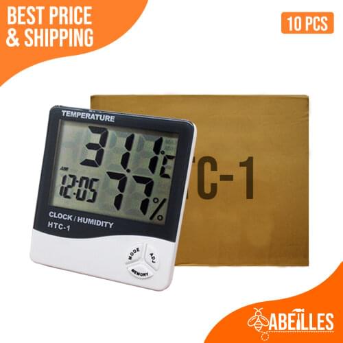 10PCS/LOT HTC-1 LCD Digital Thermometer Hydrometer indoor and external Temperature & Humidity Time Clock Alarm Station