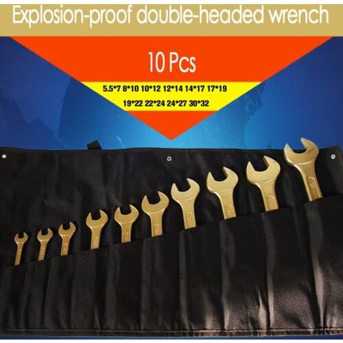 10 pcs Double Open End Wrench Spanner Sets,Non sparking Copper Alloy Hand Tools