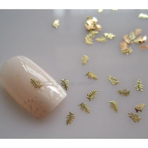 MS307-2 100pcs Sea Series Gold Cute Leaf Metal Sticker Nail Art Metal Sticker Nail Art Decoration Non-adhesive Sticker