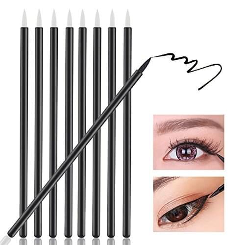 100Pcs/Pack Disposable Eyeliner Liquid Brushes Applicator Swab Micro Brush Eyelash Lipliner Extension Tools Black Colors