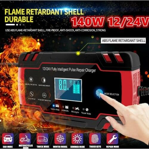 12/24V 6-150Ah LCD Car ATV Motorcycle Pulse Repair Battery Charger AGM Auto Accessory Car Styling