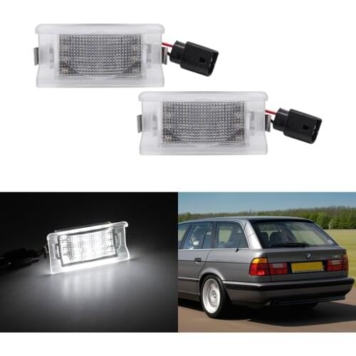 Fits For BMW 5-Series E34 Touring 1987-1996 SMD White Canbus Rear Led License Plate Lights Lamps 2PCs