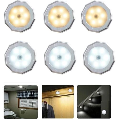 2021 PIR Motion Sensor Under Cabinet Light Auto Smart Night Lamp LED Lights for Home Bedroom Closet Kitchen Wardrobe Stair Light