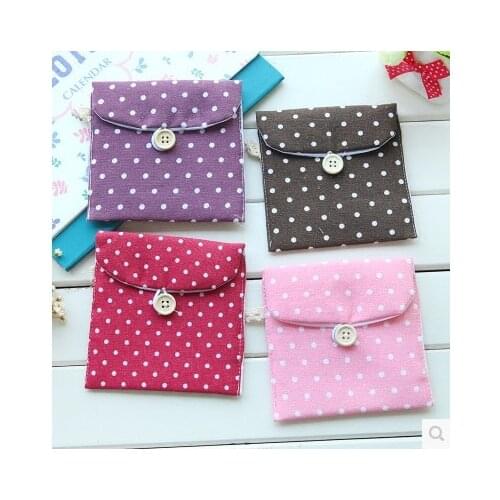 2021 Mini ladies coin purse jewelry bag USB earphone bag household cotton linen sanitary napkin storage bag business gifts