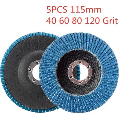 5pcs Quality Flap Discs 115mm 4.5 Sanding Discs 40/60/80/120/320 Grit Grinding Wheels Blades for Angle Grinder
