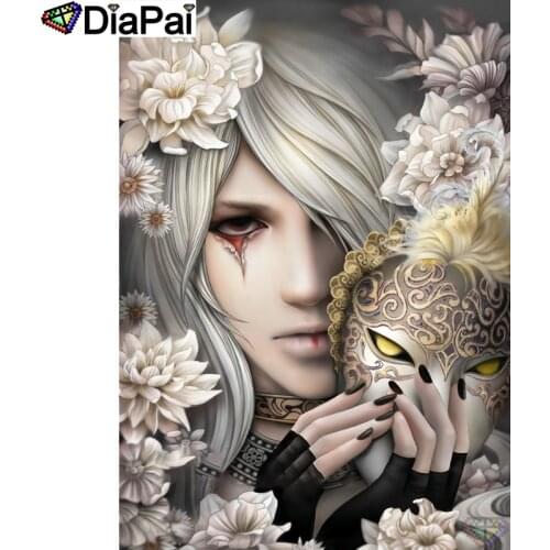 DIAPAI 100% Full Square/Round Drill 5D DIY Diamond Painting "Flower mask beauty" Diamond Embroidery Cross Stitch 3D Decor A18875